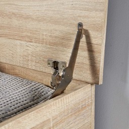 Home Source Malmo Sonoma Oak Effect Ottoman Storage Chest - thumbnail 4
