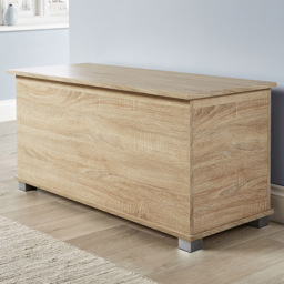 Home Source Malmo Sonoma Oak Effect Ottoman Storage Chest