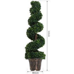 Outsunny Boxwood Spiral Tree Artificial Plant In Pot 4ft 2 Pack - thumbnail 3