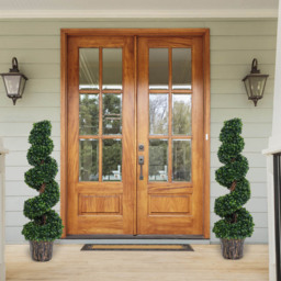 Outsunny Boxwood Spiral Tree Artificial Plant In Pot 4ft 2 Pack - thumbnail 2