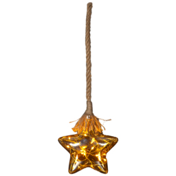 Xmas Haus Brown Light Glass Star Festive LED Christmas Decoration - thumbnail 2