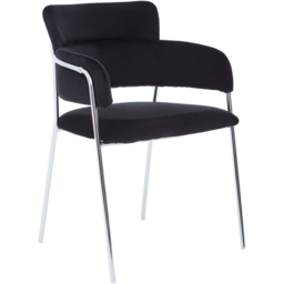 Premier Housewares Tamzin Black Velvet Dining Chair - thumbnail 2