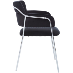 Premier Housewares Tamzin Black Velvet Dining Chair - thumbnail 3