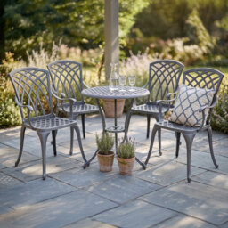 Centurion Oshowa Grey 4 Seater Cast Aluminium Garden Bistro Set