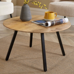 Home Source Natural Mango Wooden Top Coffee Table