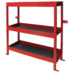 MonsterShop 3 Shelf Red Volcano Metal Van Shelving Rack - thumbnail 1
