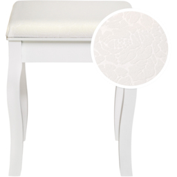 tectake White Rose Pattern Vanity Stool - thumbnail 4