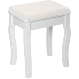tectake White Rose Pattern Vanity Stool - thumbnail 2