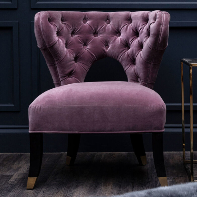 Premier Housewares Villi Lilac Velvet Accent Chair - image 1
