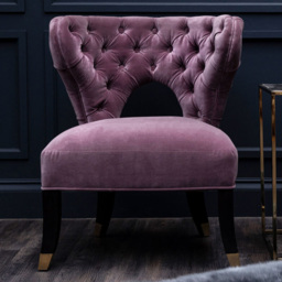 Premier Housewares Villi Lilac Velvet Accent Chair