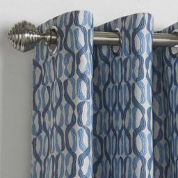 Alan Symonds Bourne Ring Top Eyelet Curtains Blue 168 x 229cm - thumbnail 2