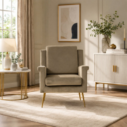 Premier Housewares Salma Mink Velvet Armchair - thumbnail 3