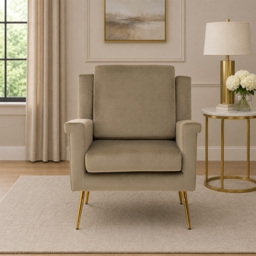 Premier Housewares Salma Mink Velvet Armchair - thumbnail 4