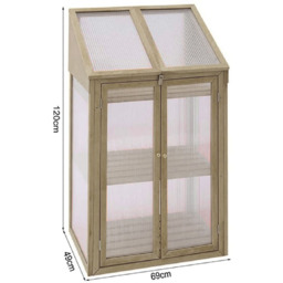 Neo Model 3 Brown Cold Frame 2.3 x 1.6ft Mini Growhouse - thumbnail 3