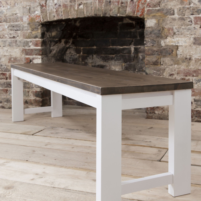Noa and Nani White and Pine Nordic Bench
