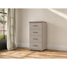 Homebase Truro Grey 4 Drawer Chest of Drawers with Slate Handles - thumbnail 4