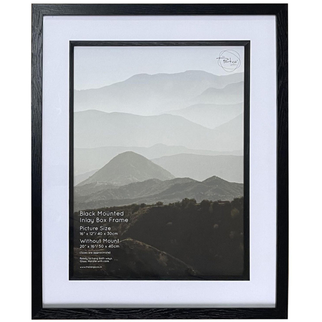 The Port Gallery 12 x 16 Inch Black Mounted Inlay Box Photo Frame - image 1