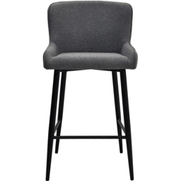 Bentley Designs Rubens Grey Boucle Fabric Upholstered Barstool Set of 2 - thumbnail 3
