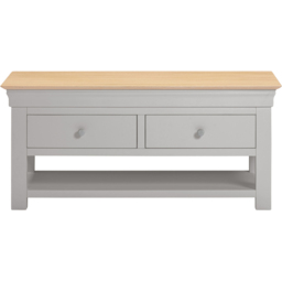 Seconique Bordeaux 2 Drawer Pebble Grey and Oak Coffee Table - thumbnail 3