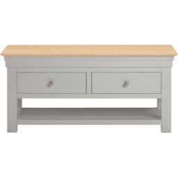 Seconique Bordeaux 2 Drawer Pebble Grey and Oak Coffee Table - thumbnail 4