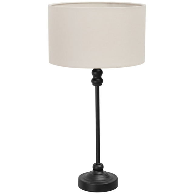 ValueLights Maggie White and Black Drum Shade Candlestick LED Table Lamp - image 1