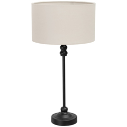 ValueLights Maggie White and Black Drum Shade Candlestick LED Table Lamp - thumbnail 1