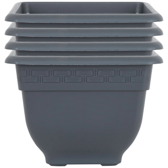 Wham Bell Pot Slate Recycled Plastic Square Planter 37cm 4 Pack - image 1