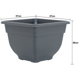 Wham Bell Pot Slate Recycled Plastic Square Planter 37cm 4 Pack - thumbnail 4