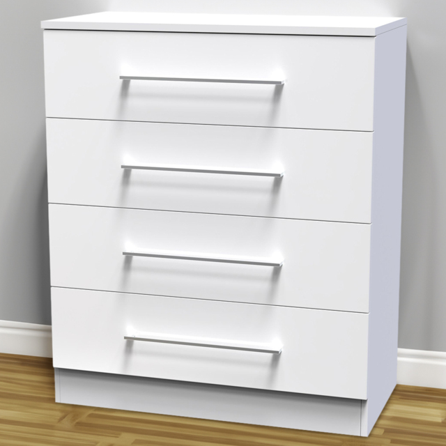Crowndale Worcester White 4 Drawer Chest Ready Assembled - image 1