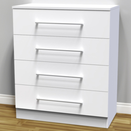 Crowndale Worcester White 4 Drawer Chest Ready Assembled - thumbnail 1