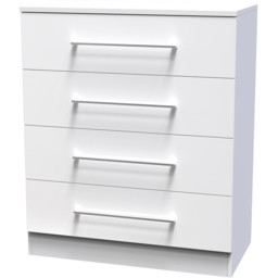 Crowndale Worcester White 4 Drawer Chest Ready Assembled - thumbnail 2