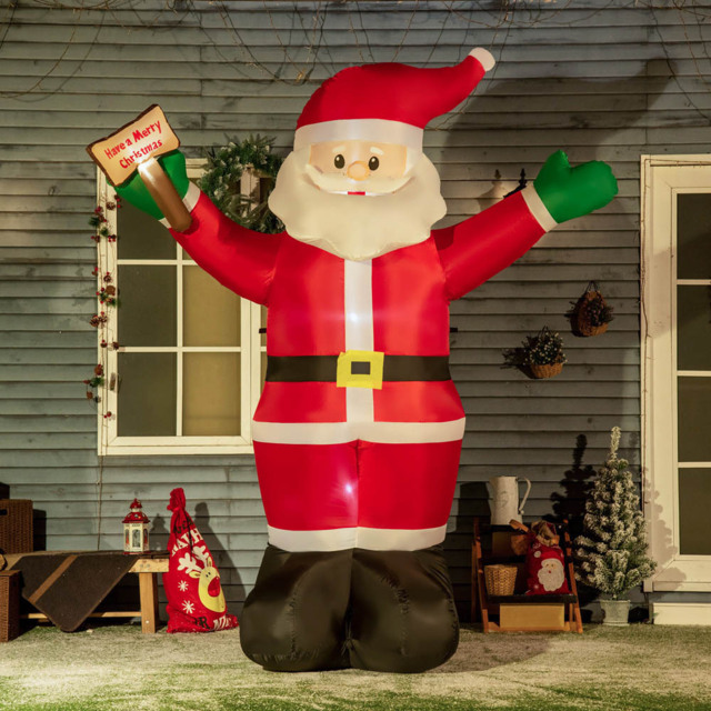 StarBright Light Red Inflatable Christmas Santa Claus 8ft - image 1