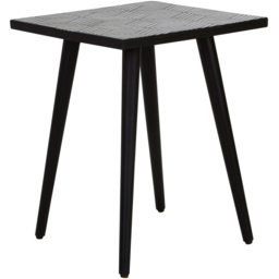 Premier Housewares Boho Black Acacia Wood Side Table with Angular Base - thumbnail 2