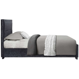 Hannover King Size Black Velour Bed Frame - thumbnail 3