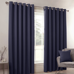 Divante Hoxton Navy Blackout Eyelet Curtains 183 x 168cm