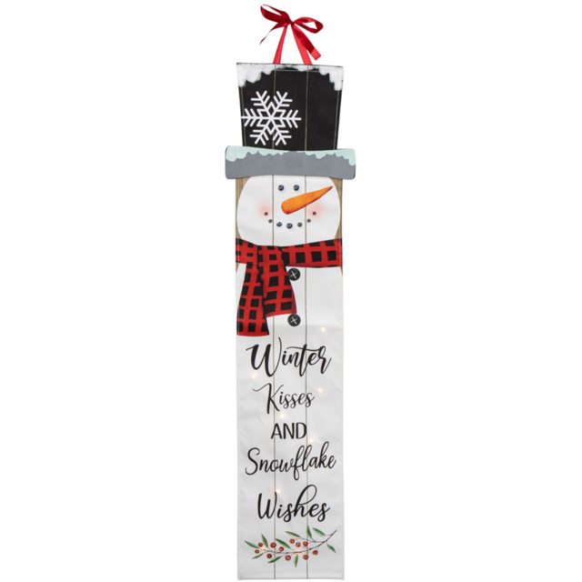 Samuel Alexander Battery Powered Snowman Fabric Banner LED Hanging Christmas Decoration 1.2m - image 1