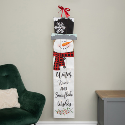 Samuel Alexander Battery Powered Snowman Fabric Banner LED Hanging Christmas Decoration 1.2m - thumbnail 2