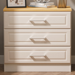 Crowndale Kent Kashmir Ash and Modern Oak 3 Drawer Chest of Drawers Ready Assembled - thumbnail 1