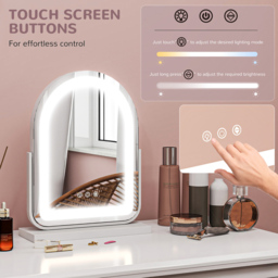 Portland Vanity Rotating LED Makeup Mirror with Touch Screen - thumbnail 4