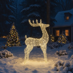 Xmas Haus 600 Warm White Micro LED Silver Deer Christmas Decoration 4ft - thumbnail 2