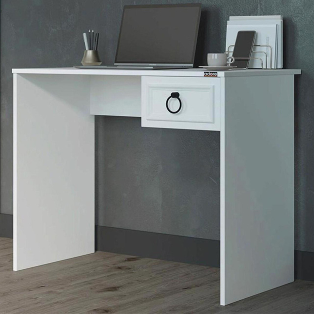 FWStyle Matt White Single Drawer Desk - image 1