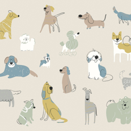 Origin Murals Happy Dogs Grey Wall Mural - thumbnail 2
