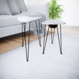 Vida Designs Brooklyn Grey Oval Industrial Nest of Tables Set of 2 - thumbnail 3