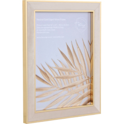 Gold Edge Velvet Photo Frame Neutral 16 x 12 inch - thumbnail 4