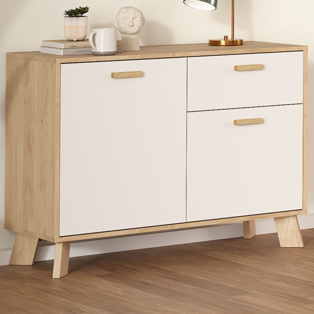 Furniture To Go 2 Door Single Drawer White and Brown Sideboard - image 1