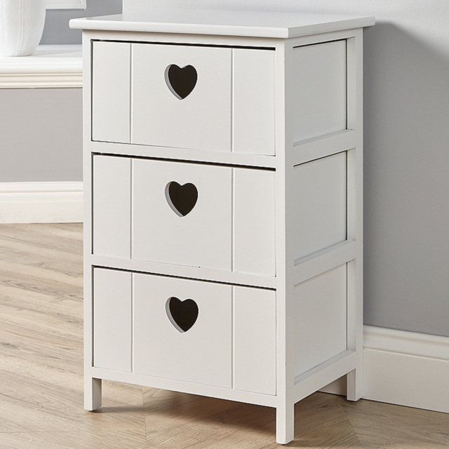 Home Source Love White 3 Drawer Chest Storage Unit - image 1