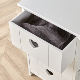 Home Source Love White 3 Drawer Chest Storage Unit - thumbnail 3