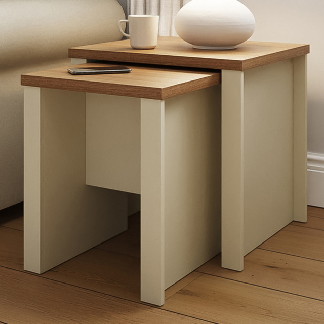 GFW Lancaster Cream Nest of Tables Set of 2 - image 1