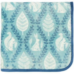 Helena Springfield Blue Woodland Trellis Fleece Throw 140 x 180cm