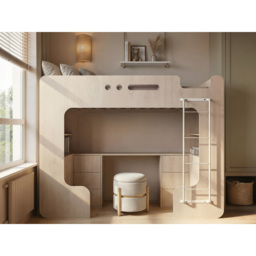 Flair Jaxx Oak Single High Sleeper with Desk - thumbnail 4